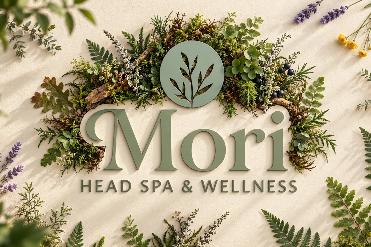 Mori Head Spa & Wellness botanical brand logo
